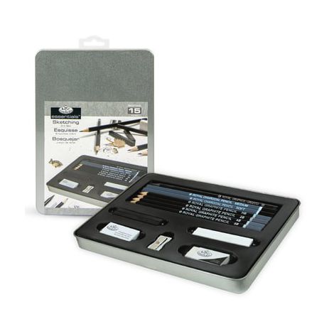 Zestaw do szkicowania R&L Essentials ołówki + węgiel + pastele suche + gumki - 2
